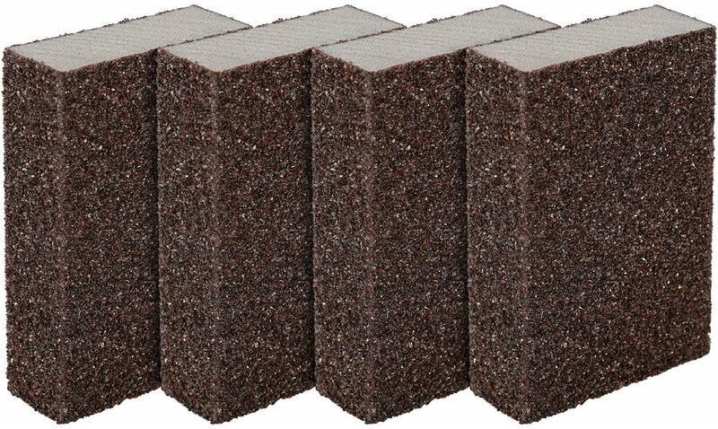 Set mit 4 Schleifschwämmen/Schleifklötzen für nasse und trockene Oberflächen, grob (Körnung 80 bis 100)