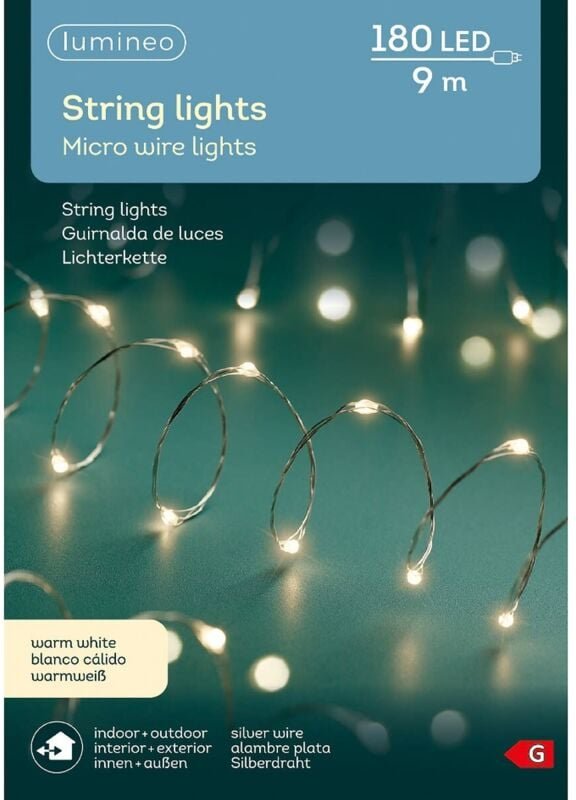 Lumineo Micro LED Lichterkette 900 cm 180 Lichter warmweiß