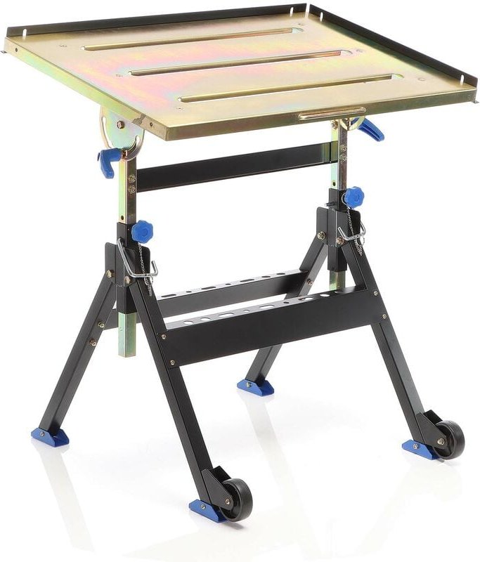 Xpotool - Schweißtisch klappbar bis 150 kg aus Stahl, Schweißwagen höhenverstellbar 735-860 mm, Neigung bis 90°, Werkban...
