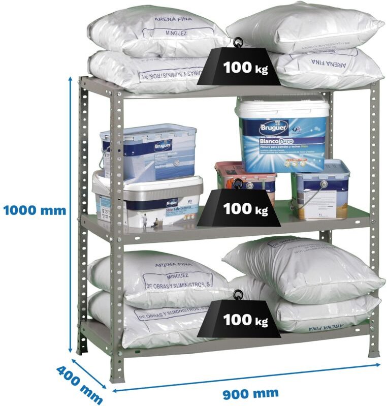 Simonrack Leichtmetallregal Grau 1000x900x400 mm