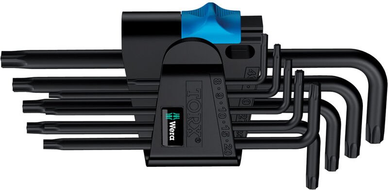 Wera - 967/9 tx hf 1 Winkelschlüsselsatz mit Haltefunktion, BlackLaser, 9-teilig