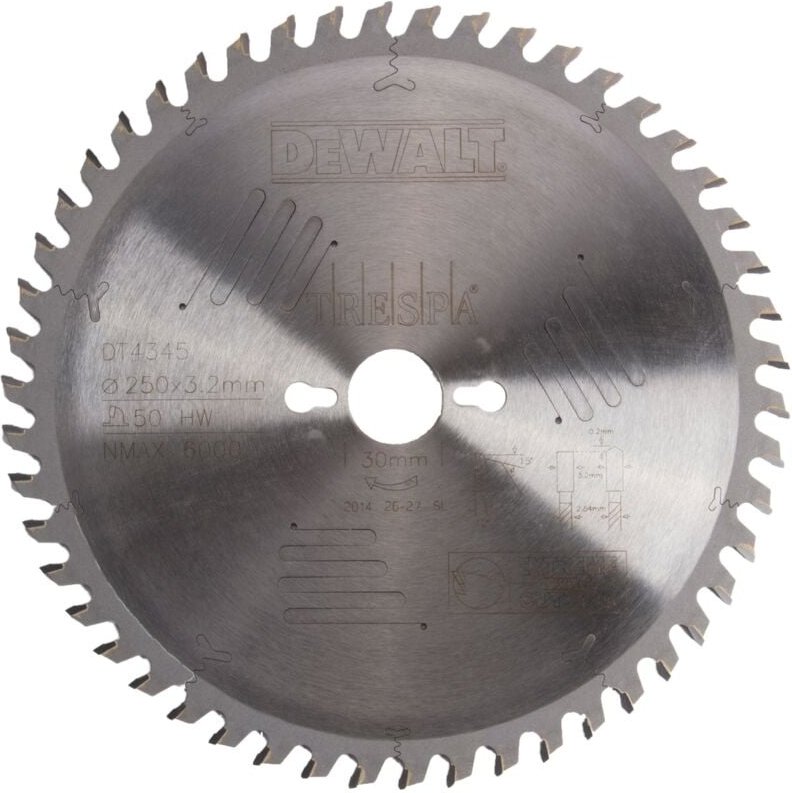 Zubehör - Sägeblatt 250x30 mm, 50 Zähne DT4345 - Dewalt