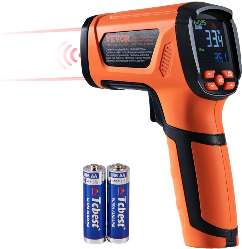 Infrarot Thermometer ir 50:1 Pyrometer -40°C bis 1500°C Laser Temperaturmesser 180x120x60mm Temperaturmessgerät Nicht Me...