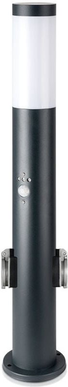 Außen Steh Lampe antrhazit Bewegungsmelder Steckdosen Garten Leuchte Edelstahl V-tac 8976