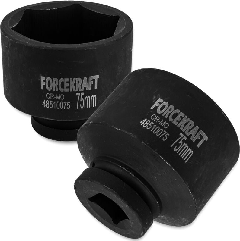 FORCEKRAFT 1" 75 mm 6-Punkt Tiefbett-Schlagnuss