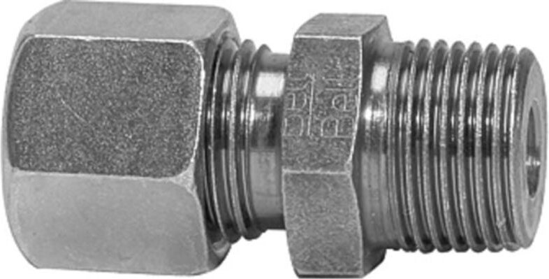 Riegler - Gerade Einschraubverschraubung, r 1/4 a., Rohr-Ø 10, Stahl verz., v 30