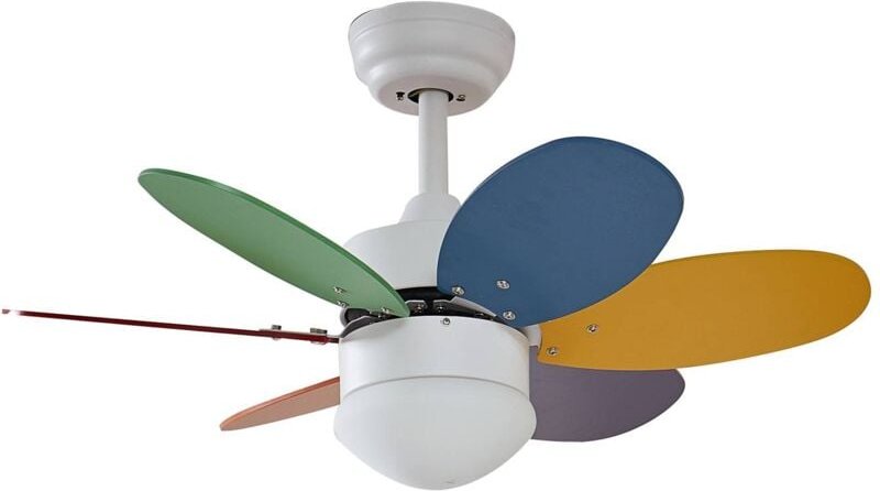 Deckenventilator mit Lampe 'Litur' aus Metall mit Fernbedienung für Kinderzimmer von Lindby