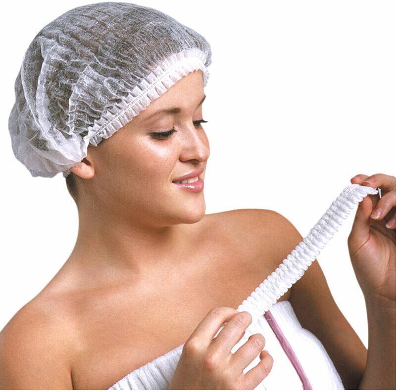 ZVD - Charlottes jetables pour cheveux 100 Pièces (Blanc) - Bouffants respirants et résistants Masque de protection