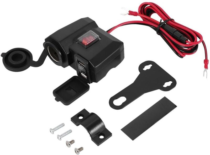 Woosien - Wasserdicht Dual usb Motorrad Feuerzeug Steckdose Roller atv 12v Adapter Splitter Port Led Volt
