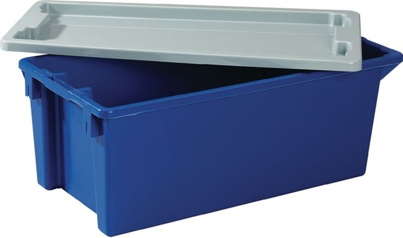 Deckel L800xB400mm grau Polystyrol passend für Drehstapelbehälter