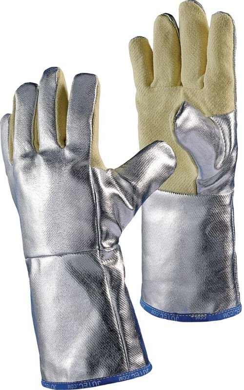 FP - Hitzeschutzhandschuhe 5-Finger Universalgröße gelb/silber m.alumin.Preox-Aramid