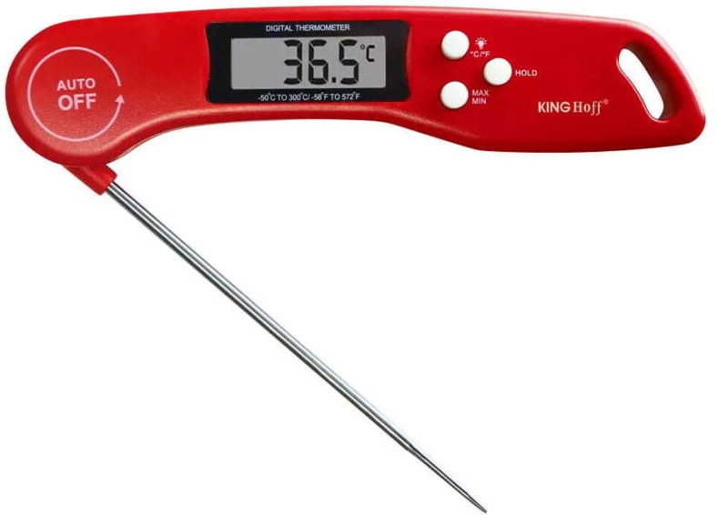 Elektronisches Lebensmittelthermometer -50-300 °C LCD KINGHOFF KH-1670 rot