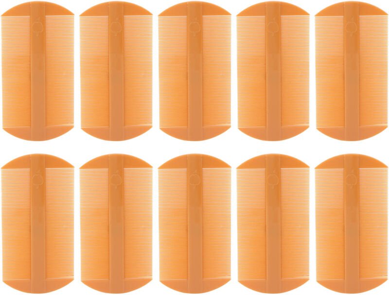 10 Stück Läusekämme, Vintage-Kunststoff, doppelseitig, zur Läuseentfernung, Haarpflege