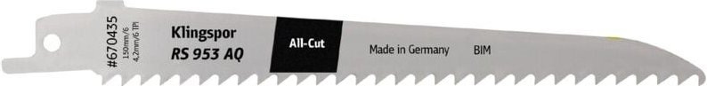 Klingspor - rs 953 aq Säbelsägeblätter, 150x19x1,27mm Länge 130Bi-Metall 5 Stk.