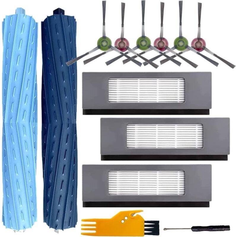 Ersatzteile Zubehör für Ecovacs Deebot Ozmo T9 aivi T9 aivi+ T9 pro T9 max Staubsauger, inkl. 2 Hauptbürsten, 3 Filtern,...