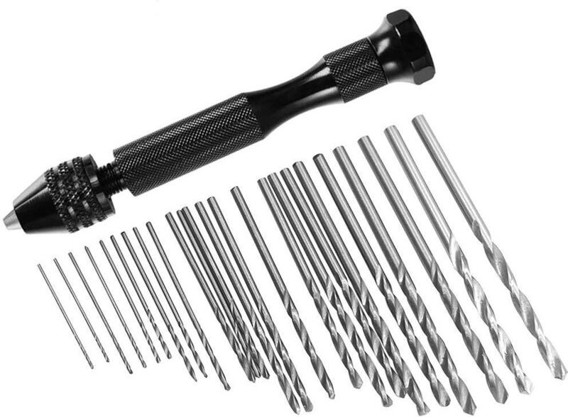 26-teiliges Handbohrer-Set, 25 Mini-Spiralbohrer (0,5–3 mm) für Schmuck, Holz und Kunststoff - Lntyq