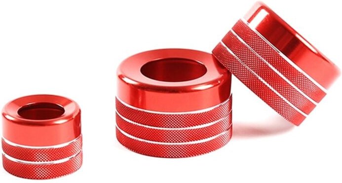 Tlily - Roter Klimaanlagenknopf Audio-Lautstärkeregler-Abdeckungsring für X5 X6 E70 E71 F15 F16 2014-2018