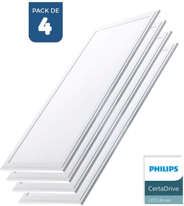 4er Pack x Slim LED Panels 120x30cm - Philips Treiber - 44W -