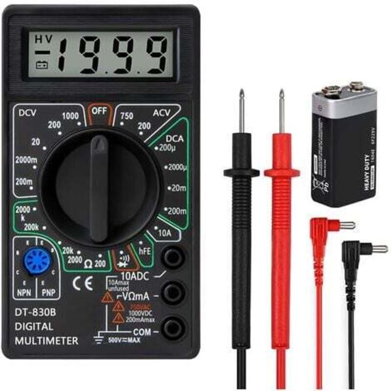 Jalleria - Professionelles Digitalmultimeter, Polymeter zur Durchgangsmessung, Voltmeter, Amperemeter, Ohmmeter, Gleichs...