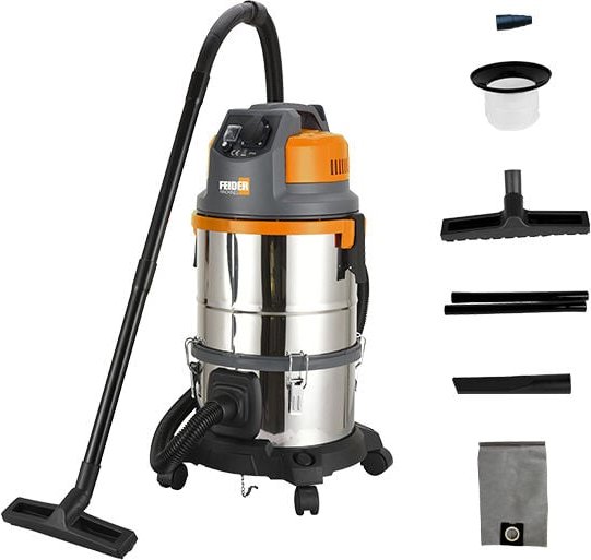 Nass- und Trockensauger 1400 w Edelstahlbehälter 28 l – Feider FAP1430