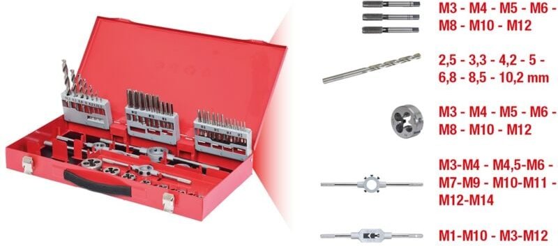 Ks Tools hss Gewindeschneidwerkzeug-Satz, 44-tlg.