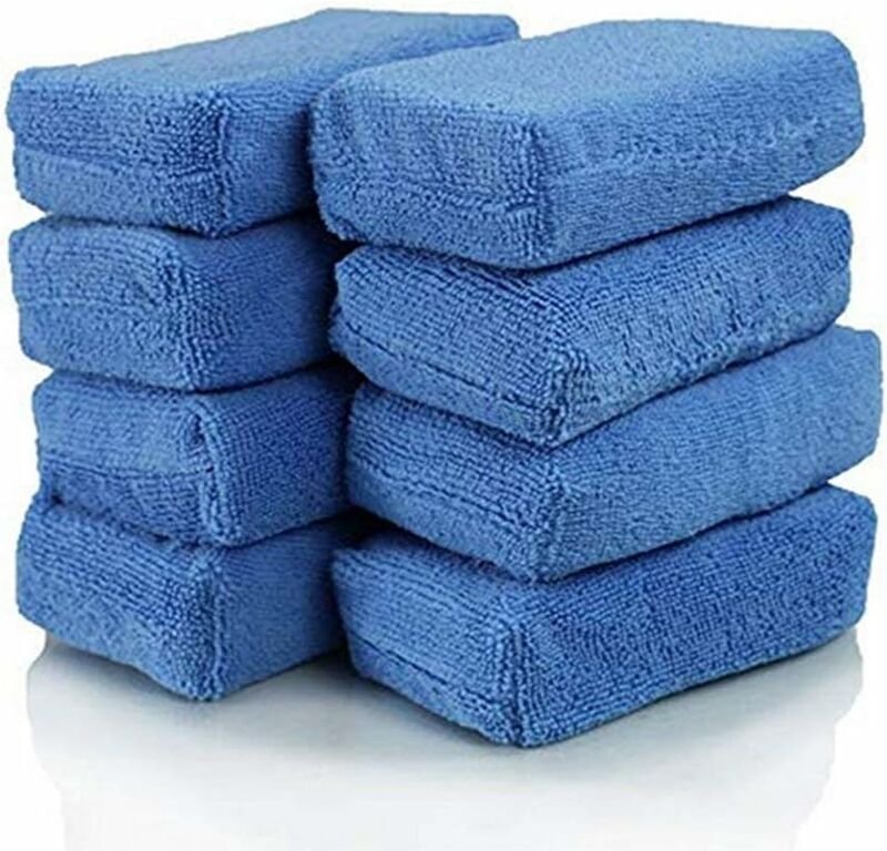 SHINING HOUSE Wachsschwamm-Reinigungstuch für Autowachs-Schaumschwamm-Applikator 12 x 8 x 4 cm, 8 Stück, Blau