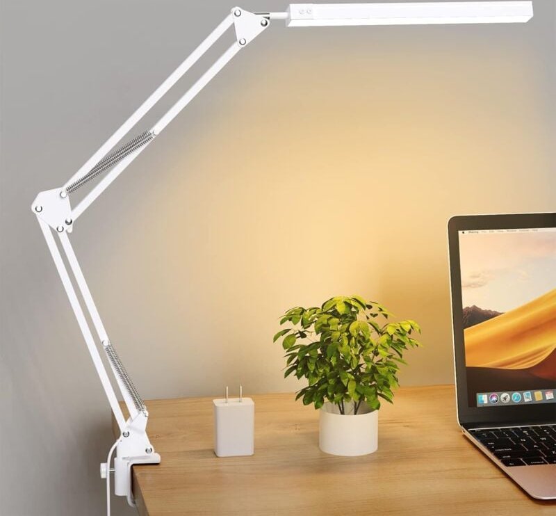 LED-Schreibtischlampe, Schreibtischlampe für Zuhause, Büro, Augenschutz, Tageslichtlampe, 3 Farbtemperaturen und einstel...