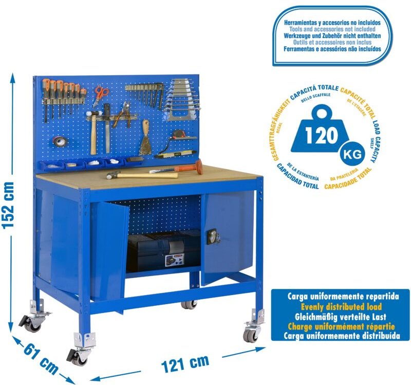 simonrack Premium Werkbank Blau und Holz