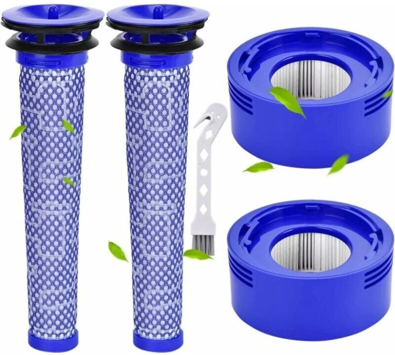 Lntyq Filtres pour Aspirateur Dyson V7 V8 SV10 SV11, 2 post-filtres HEPA et 2 pré-filtres, remplacez les pièces 965661-0...