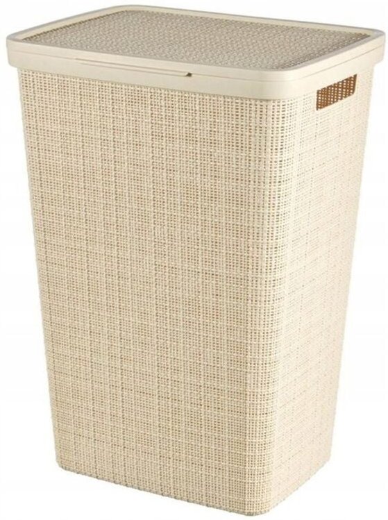 Jute 58L Korb mit Deckel, Creme - Curver