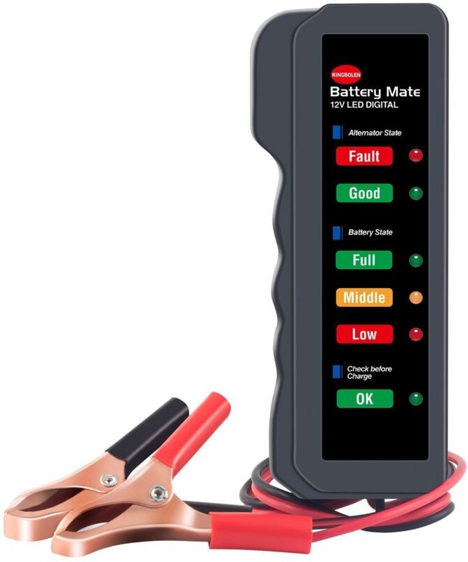 12V Batterietester Digitaler Lichtmaschinendetektor Autoanzünder Stecker Diagnosewerkzeug mit 6 LED-Anzeigen