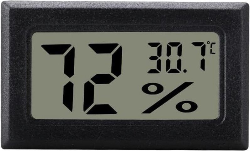Linghhang - Schwarzes digitales Hygrometer zur Raumklimakontrolle, Mini, lcd