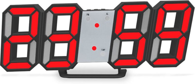 Digitale Wanduhr, LED-Farblicht, Wecker, 12/24 Stunden, Schlafmodus, mit Fernbedienung, Schreibtischdekoration, Gaming, ...