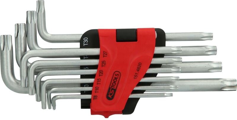 Torx-Stiftschlüssel-Satz lang gebohrt KSTOOLS T8 bis T50 - 10 Teile - 151.4820