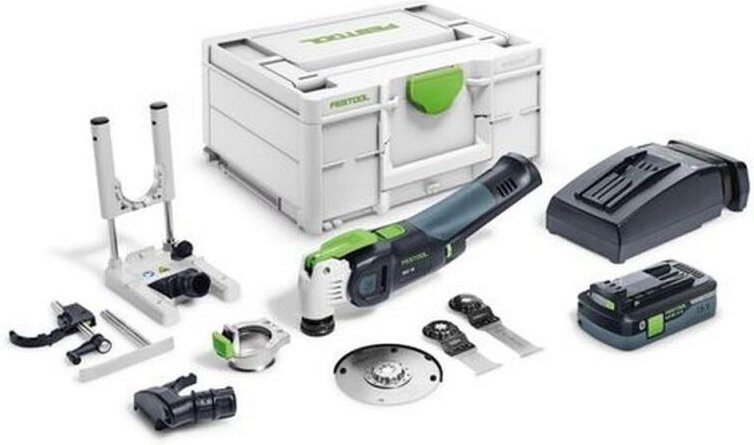 Akku-Oszillierer osc 18 hpc 4,0 EI-Set vecturo, incl. 1x Akku 4 Ah, Schnellladegerät, Zubehör, Systainer - Festool