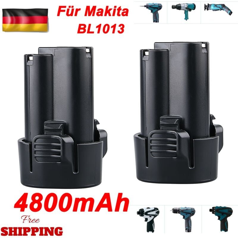 Pdstation - 2pcs 4.8Ah 10.8V BL1013 Replacement for Makita Battery 10.8V-12V Max Lithium Ion Battery BL1014 194550-6 194...