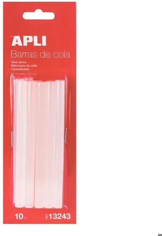 Klebesticks apli transparent 7 5mm 10cm Pack 10