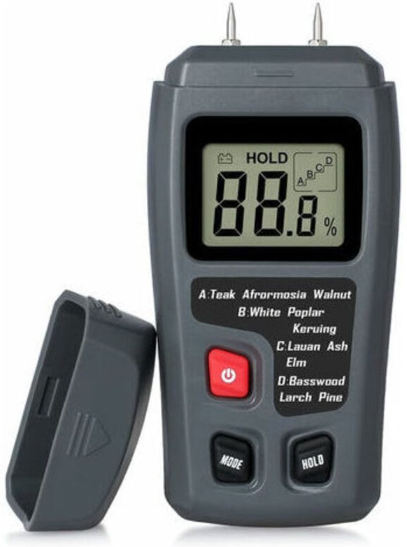 ZVD Tragbares Holzfeuchtemessgerät, Holzfeuchtetester, LCD-Feuchtigkeitsmessgerät zur Messung der Brennholzpapierfeuchte...