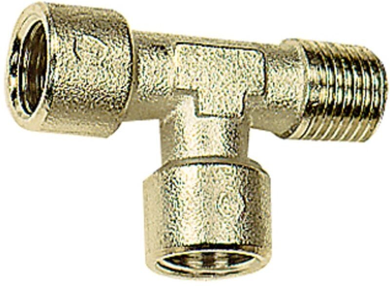 T-Stück, innen/innen/außen, g/r 1/2, sw 21, Messing vernickelt - Riegler