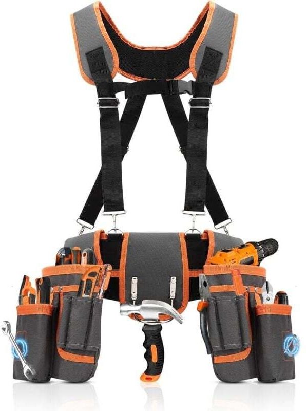 Vtizikl Sangle à outils - Pro Ultra anti-usure - 18 poches - pour Menuisier - Charpentier - Électricien