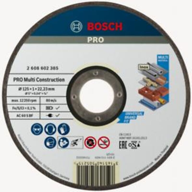 Pro Multi Material Trennscheibe 125 x 1 x 22,23 mm - 2608602385 - Bosch