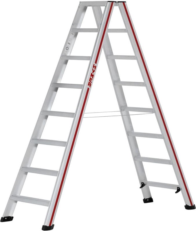 Hymer - Stufenstehleiter beidseitig, Stufenzahl 2×8, Standhöhe max. 1,37 m