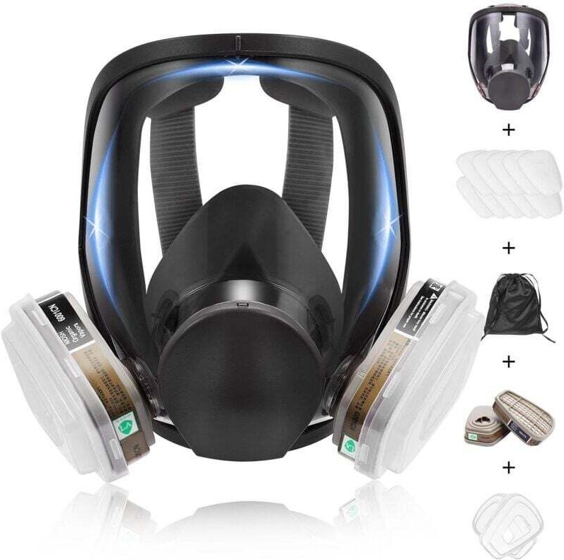 15 in 1 6800 Vollgesichts-Atemschutzmaske, Gesichtsschutzhelm zum Malen, Lackieren, Zimmern, organische Dämpfe und Staub...