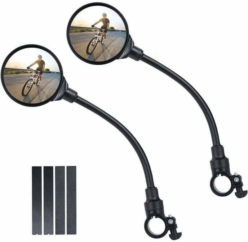 ZVD Fahrrad-Rückspiegel, 2er-Pack 360° drehbare Weitwinkel-Fahrradspiegel, konvexe Sicherheitsspiegel aus Acryl für 22–3...