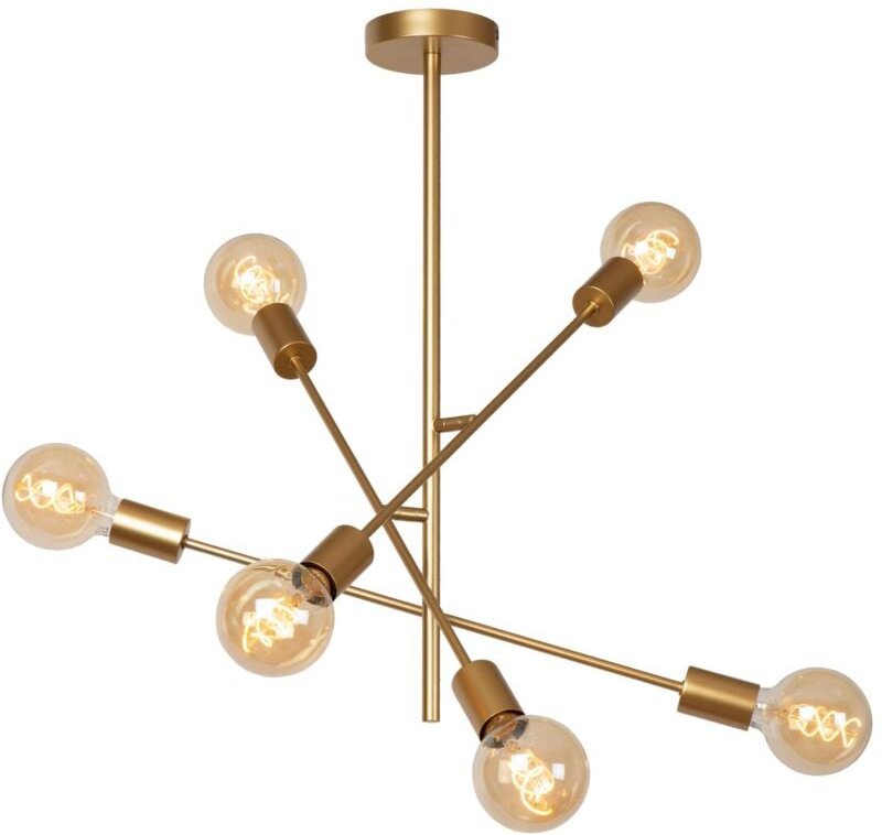 Lester - Deckenleuchte - 6xE27 - Mattes Gold / Messing - Lucide