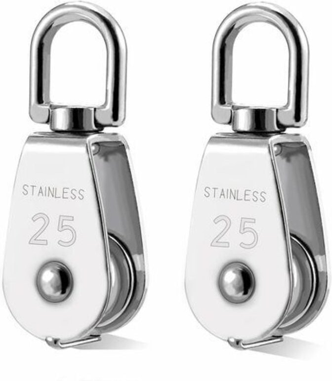 Tigrezy -2 Stück 304 Edelstahl Riemenscheibe M25 Heberolle Laderolle