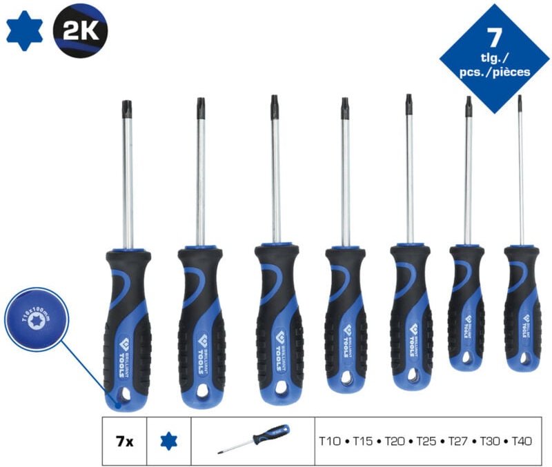 Brilliant Tools - Schraubendreher-Satz 7tlg. Torx-Profil - BT034007