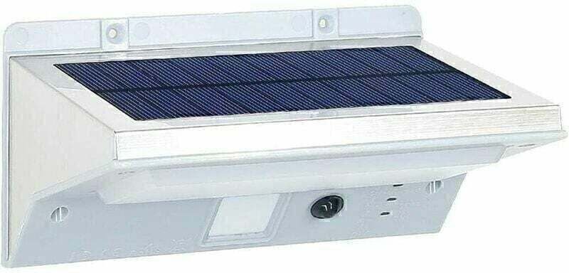 Solarstrahler – Flutlicht-Wandleuchte, Solar-Flutlicht – wasserdichte Außenleuchte mit Bewegungssensor – Edelstahl - Lab...