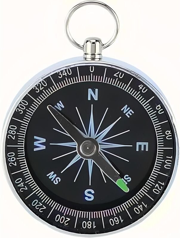 Taschenkompass für Camping, Wandern und Reiten. Aufklappbare Outdoor-Überlebenshilfe für Navigation, Orientierungslauf, ...
