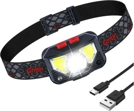 Wiederaufladbare Stirnlampe, 1500 l, superhell, leicht, wasserdicht, leistungsstarke LED-Stirnlampe mit rotem Licht, Bew...